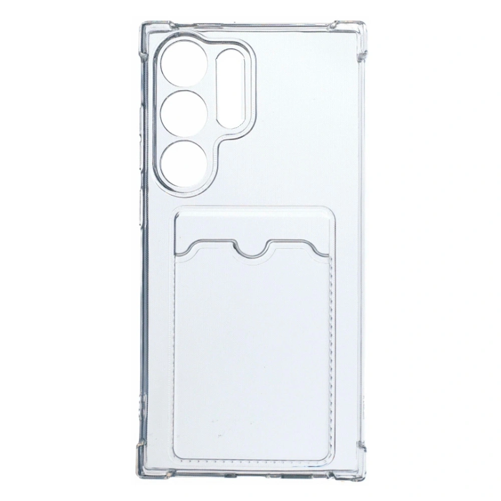 Acron тысқабы Samsung Galaxy S25 Ultra визитка ұстаушы бар мөлдір силикон үшін