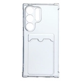 Acron тысқабы Samsung Galaxy S25 Ultra визитка ұстаушы бар мөлдір силикон үшін