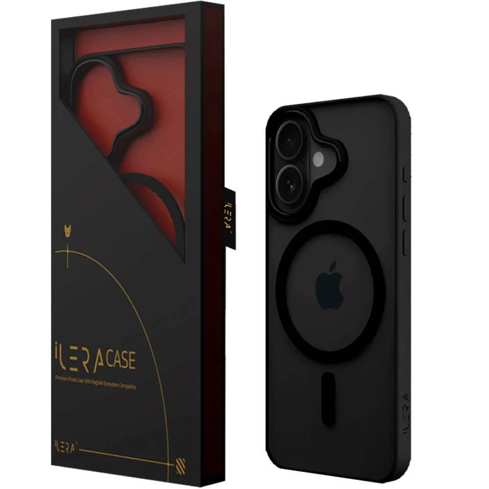 Чехол для iPhone 16 iLera ILGCACLCABK16 Black/Transparent - фото 2