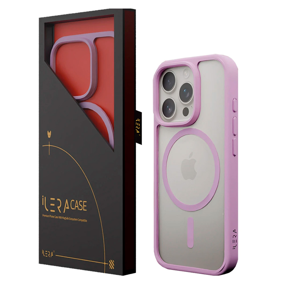 Чехол iLera для iPhone 16 Pro Pink/Transparent (ILGCACLCAPI16PR) - фото 3