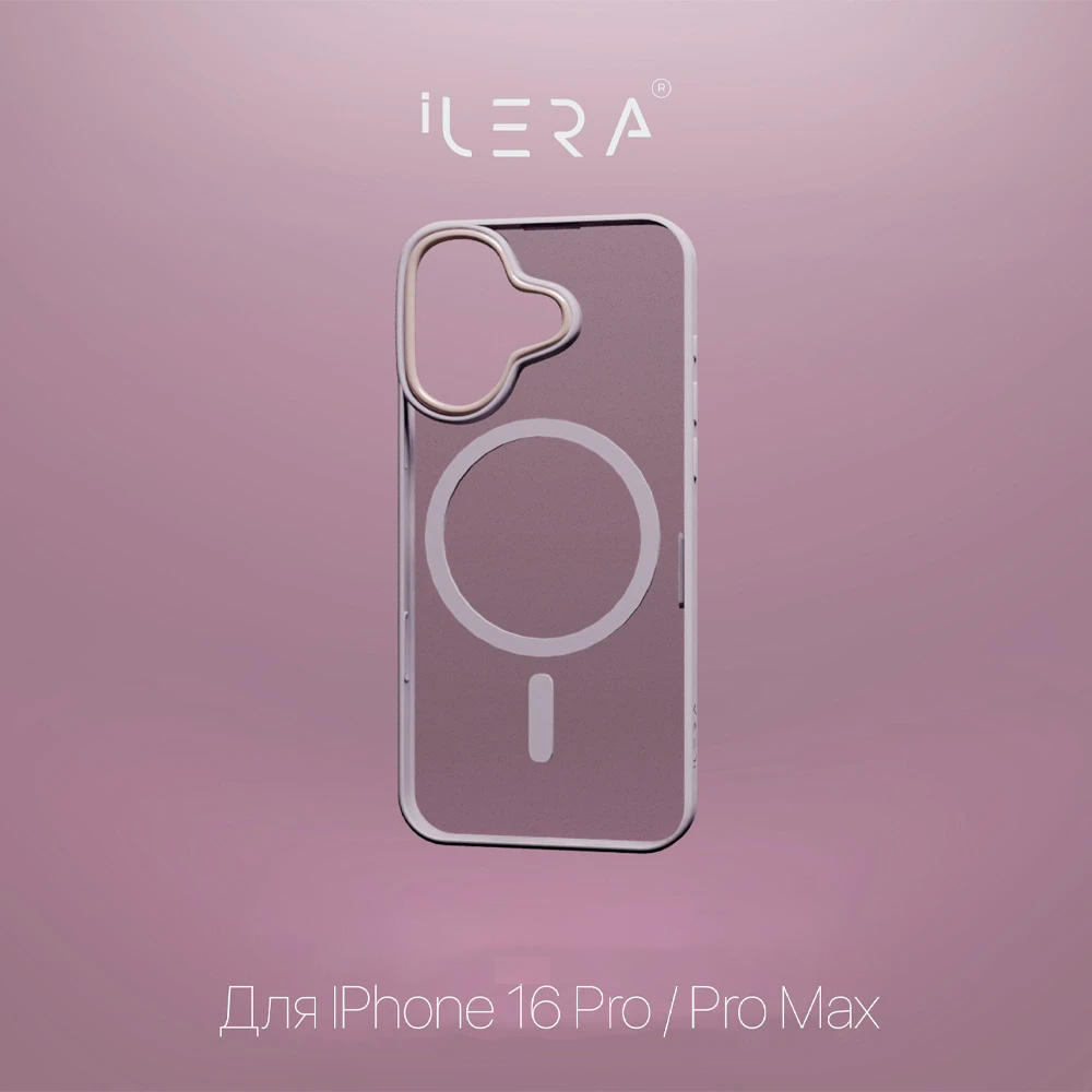 Чехол iLera для iPhone 16 Pro Pink/Transparent (ILGCACLCAPI16PR) - фото 4