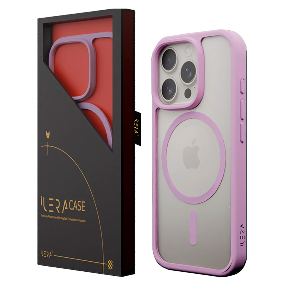 Чехол iLera для iPhone 16 Pro Max Pink/Transparent (ILGCACLCAPI16PRMX) - фото 2