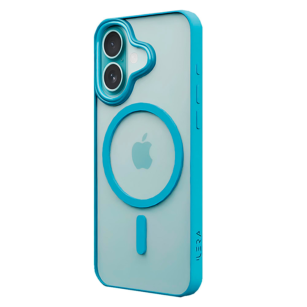 Чехол iLera для iPhone 16 Blue/Transparent (ILGCACLCASB16)