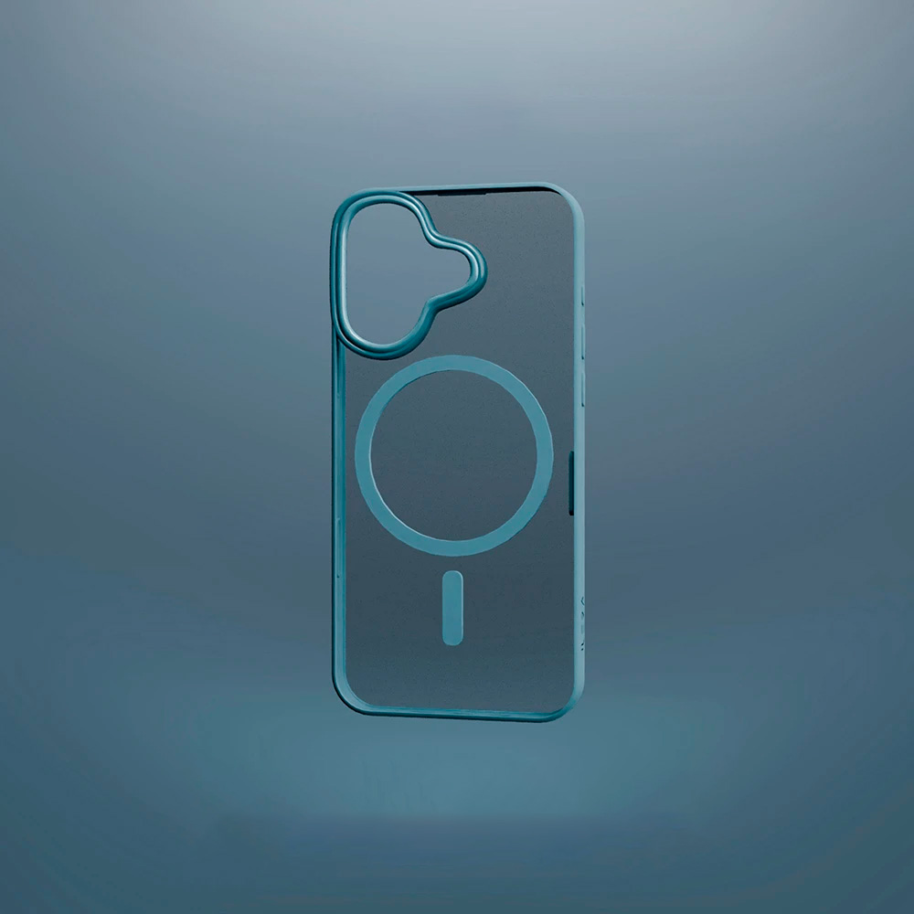 Чехол iLera для iPhone 16 Blue/Transparent (ILGCACLCASB16) - фото 4