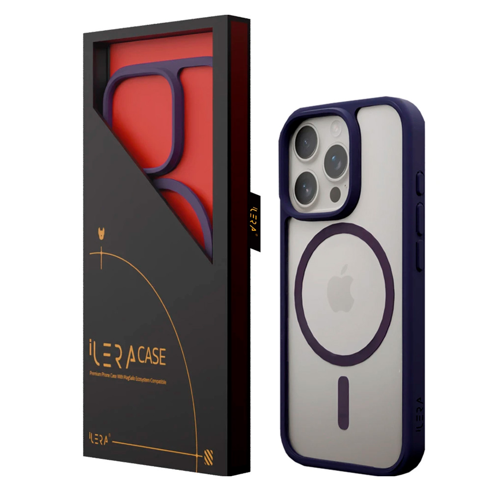 Чехол для iPhone 16 Pro iLera ILGCACLCALI16PR Transparent/Violet - фото 3