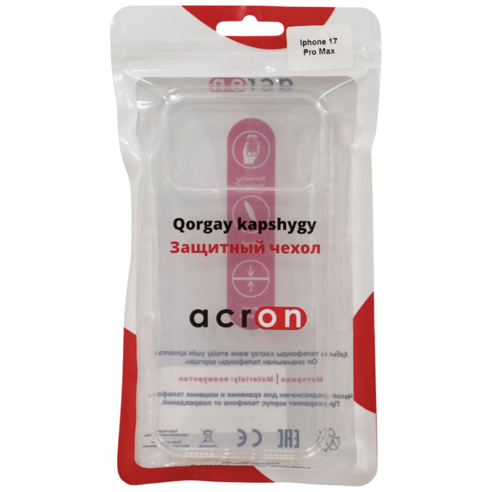 Прозрачный силиконовый чехол Acron для Iphone 17 Pro Max Прозрачный силиконовый чехол Acron для Iphone 17 Pro Max