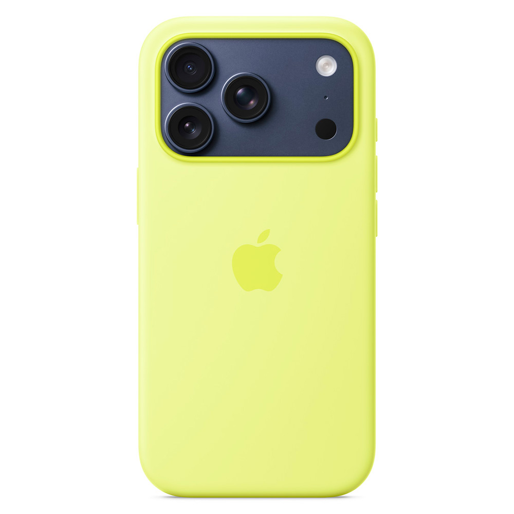 Чехол Apple  для iPhone 17 Pro Silicone Case with MagSafe Neon Yellow (MGFF4ZM/A) - фото 3