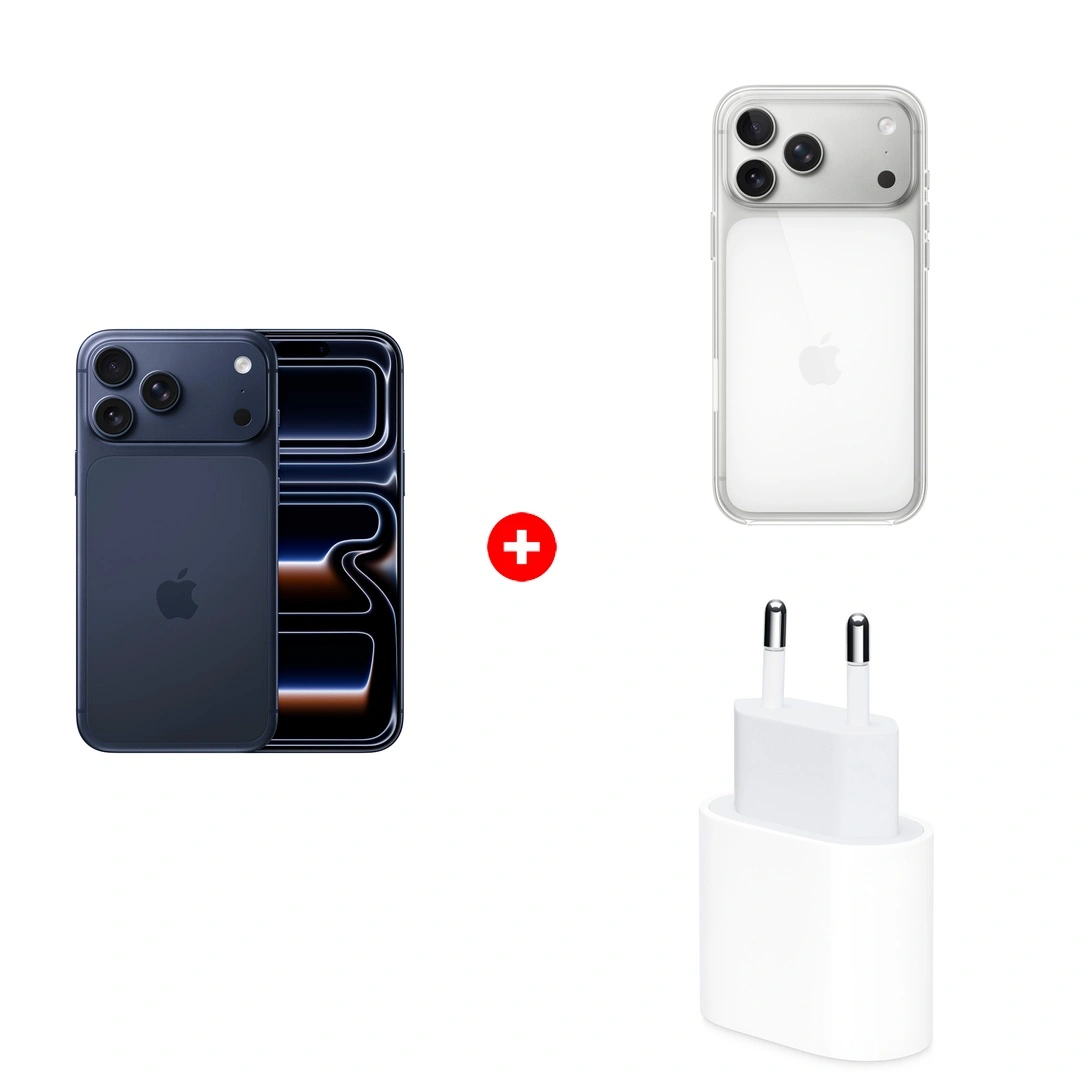 Комплект Apple для iPhone 17 Pro Max Clear Case with MagSafe MGFW4ZM/A + Apple iPhone 17 Pro Max 12/256GB Deep Blue + Apple 20W USB-C (MD3J4ZM/A) 