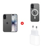 Комплект Apple для iPhone 17 Clear Case with MagSafe MGF24ZM/A + Apple iPhone 17 8/256GB Black + Apple 20W USB-C (MD3J4ZM/A) 