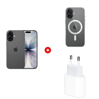 Комплект Apple для iPhone 17 Clear Case with MagSafe MGF24ZM/A + Apple iPhone 17 8/256GB Black + Apple 20W USB-C (MD3J4ZM/A) 
