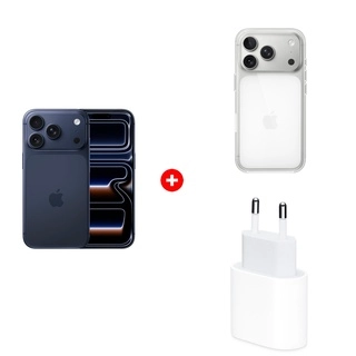 Комплект Apple для iPhone 17 Pro Clear Case with MagSafe MGFT4ZM/A + Apple iPhone 17 Pro 12/256GB Deep Blue + Apple 20W USB-C (MD3J4ZM/A) 