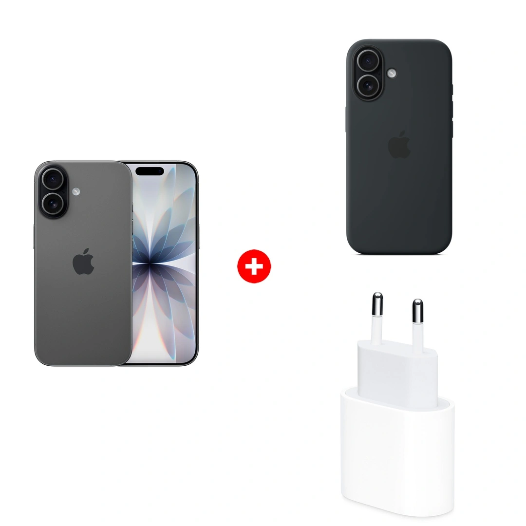 Комплект Apple для iPhone 17 Silicone Case with MagSafe - Black MGF14ZM/A + Apple iPhone 17 8/256GB Black + Apple 20W USB-C (MD3J4ZM/A) 