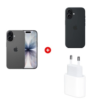 Комплект Apple для iPhone 17 Silicone Case with MagSafe - Black MGF14ZM/A + Apple iPhone 17 8/256GB Black + Apple 20W USB-C (MD3J4ZM/A) 