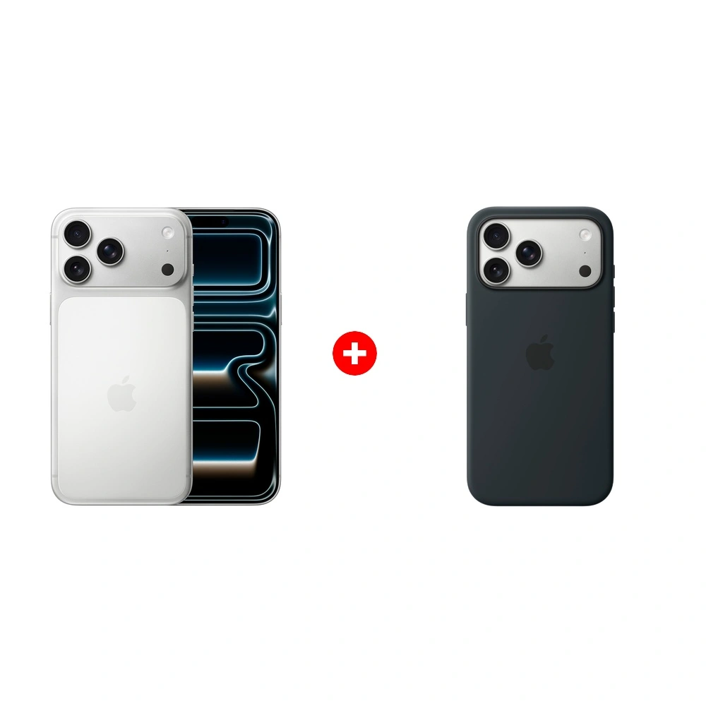 Комплект Apple для iPhone 17 Pro Max Silicone Case with MagSafe – Black MGFR4ZM/A + Apple iPhone 17 Pro Max 12/256GB Silver 