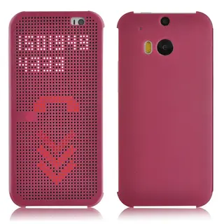 Чехол HTC Dot Flip case для HTC One M8 (grey) (purple)