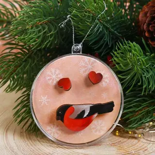 Набор украшений в шаре Сима-ленд Снегирь (3471198)