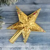 Наконечник "Звезда" узоры с конфетти 12*14 см, золото 
