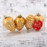 Украшение ёлочное "Виноград" (набр 4 шт) 6 см 4 шт золото  - фото 2