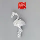 Украшение ёлочное "Страус" 16*8,5 см серебро  - фото 2