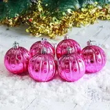 Новогодние шары "Пайетка" (набор 6 шт.), малиновые 