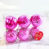 Новогодние шары "Пайетка" (набор 6 шт.), малиновые  - фото 2