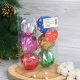 Шары новогодние "Прокси" d-6 см (набор 6 шт) ромбы  - фото 2