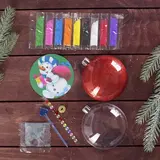 Новогодний шар, фреска "Снеговик с подарками"  - фото 3