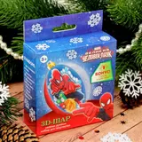 Новогодний ёлочный шар "С Новым годом" Человек-паук с 3D аппликацией  - фото 4