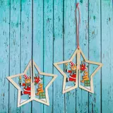 Подвеска новогодняя двойная "Мишки с подарками" 