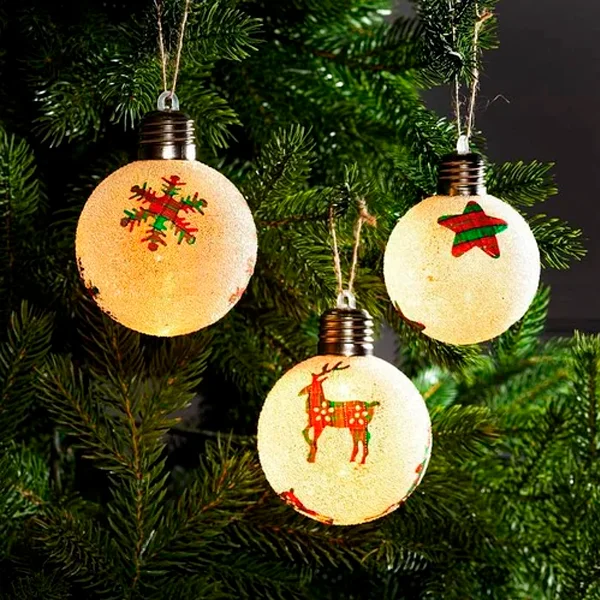 Световые елочные шары Luazon Lighting Клетчатые узоры (5864394)