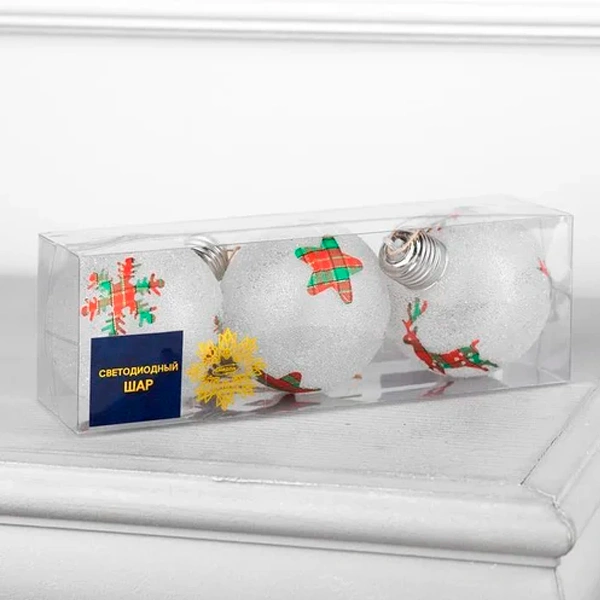 Световые елочные шары Luazon Lighting Клетчатые узоры (5864394) - фото 3