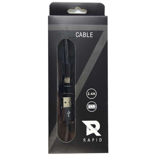Кабель Rapid Cloth-T USB - USB Type-C (BK01) 1м Black