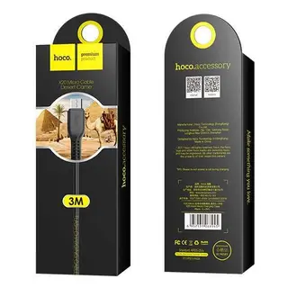 Кабель Hoco X20 Flash USB - Micro USB 3м Black