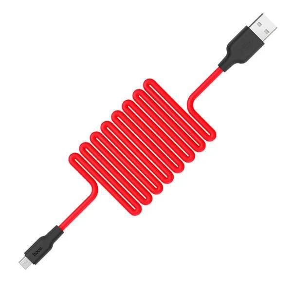 Hoco кабелі X21 Silicone USB - Micro USB 1м Red - фото 2