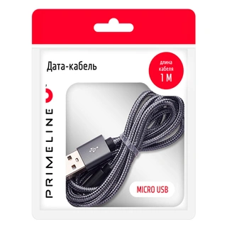Prime Line кабелі USB - Micro USB (7219) 1м Grey - фото 2