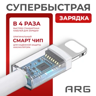 Кабель ARG Type-C to Lightning TL1 White 27W - фото 4