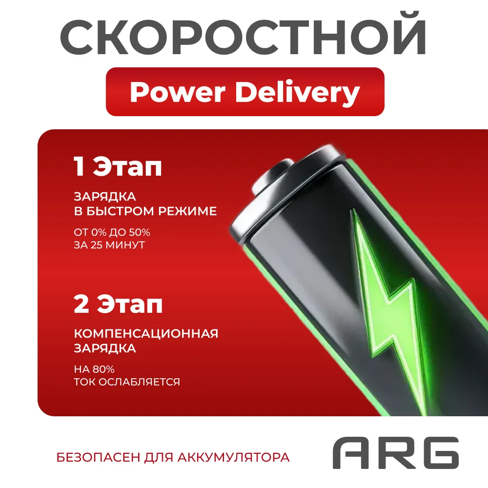 Кабель ARG Type-C to Lightning TL1 White 27W - фото 6