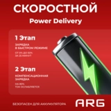 Кабель ARG Type-C to Type-C TC7 Black 60W 2m - фото 6