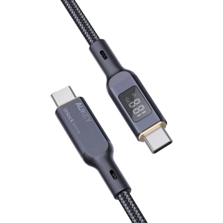 Кабель Aukey USB Type-C 100Вт с ЖК дисплеем 1 метр Black CB-MCC101 - фото 3