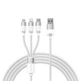 Интерфейсный кабель Baseus StarSpeed 1-for-3 USB to M+L+C 3.5A 1.2m White (CAXS000002) 