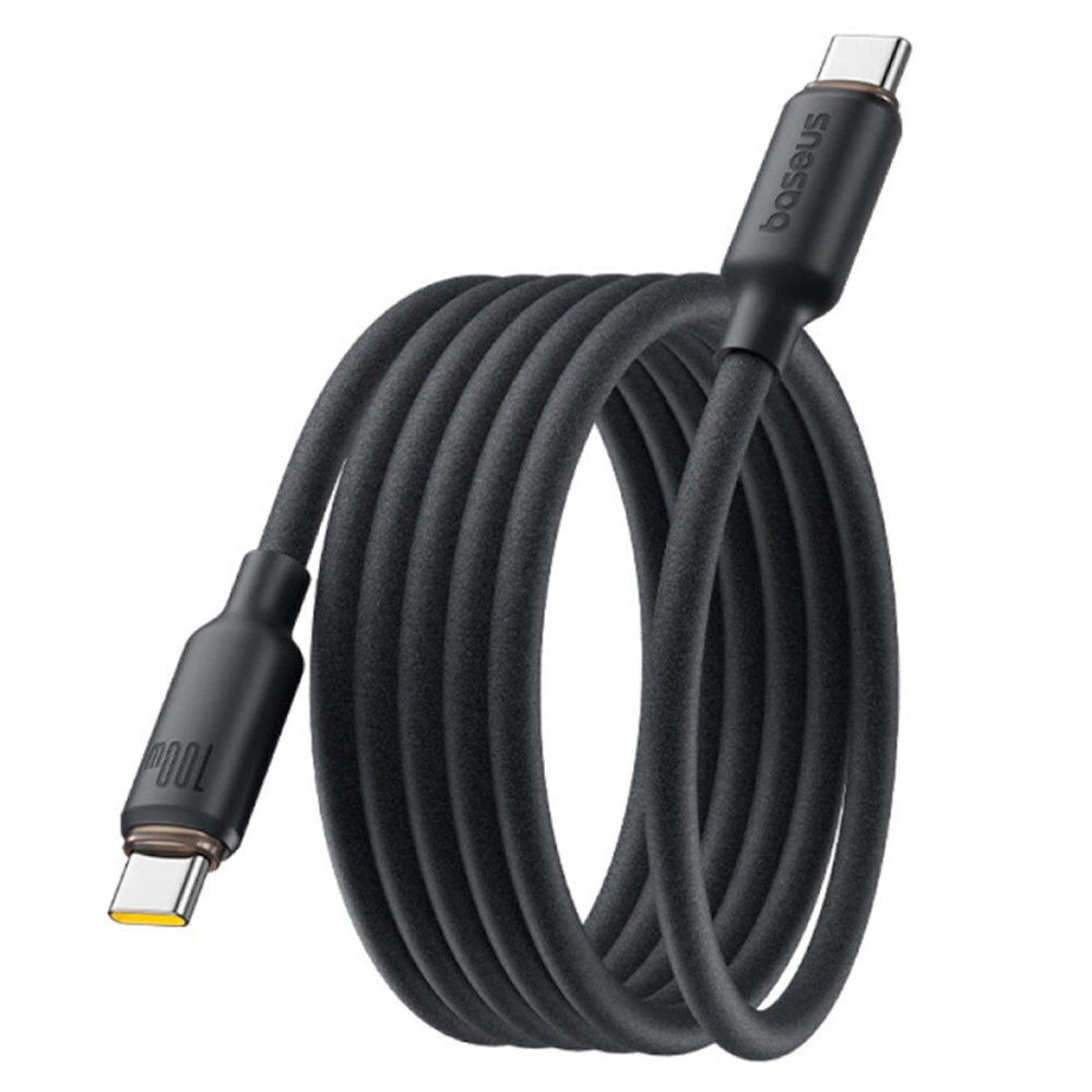 Интерфейсный кабель Baseus Foamed Silicone Pro Magnetic USB-C to USB-C 100W Black 1m (E0426D00) 