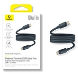 Интерфейсный кабель Baseus Foamed Silicone Pro Magnetic USB-C to USB-C 100W Black 1m (E0426D00)  - фото 2