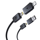 Интерфейсный кабель Baseus Versatile U+C to C+L 60W 1m White (P10383000211-00)  - фото 3