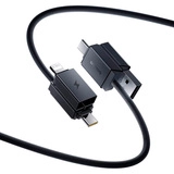 Интерфейсный кабель Baseus Versatile U+C to C+L 60W 1m White (P10383000211-00)  - фото 2