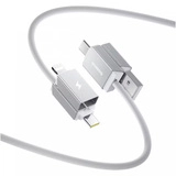 Интерфейсный кабель Baseus Versatile U+C to C+L 60W 2m White (P10383000211-01)  - фото 2