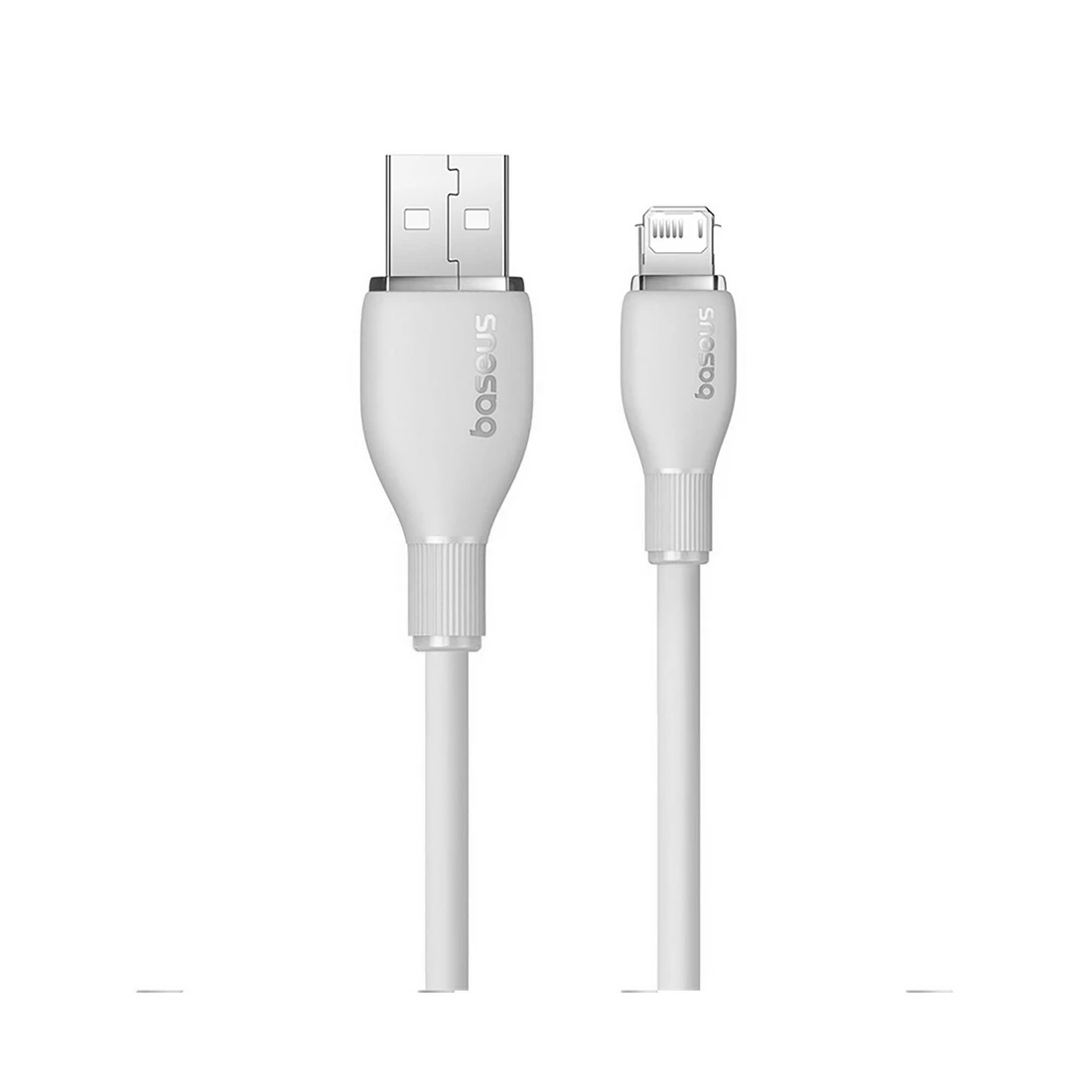 Интерфейсный кабель Baseus Pudding USB to iP 2.4A 2m White (P10355700221-B2)  - фото 2