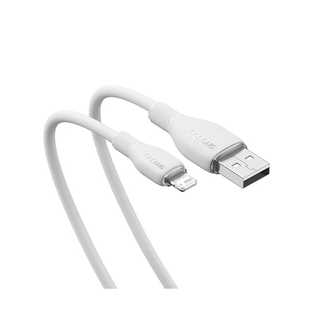 Интерфейсный кабель Baseus Pudding USB to iP 2.4A 2m White (P10355700221-B2)  - фото 3