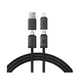 Интерфейсный кабель Baseus Versatile U+C to C+L 60W 1m White (P10383000211-00) 