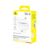 Интерфейсный кабель Baseus Foamed Silicone Pro Magnetic USB-C to USB-C 100W White 1m (E0426D01)  - фото 3