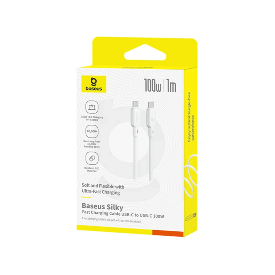Интерфейсный кабель Baseus Silky Type-C to Type-C 100W 1m White(P10377704213-00) 
